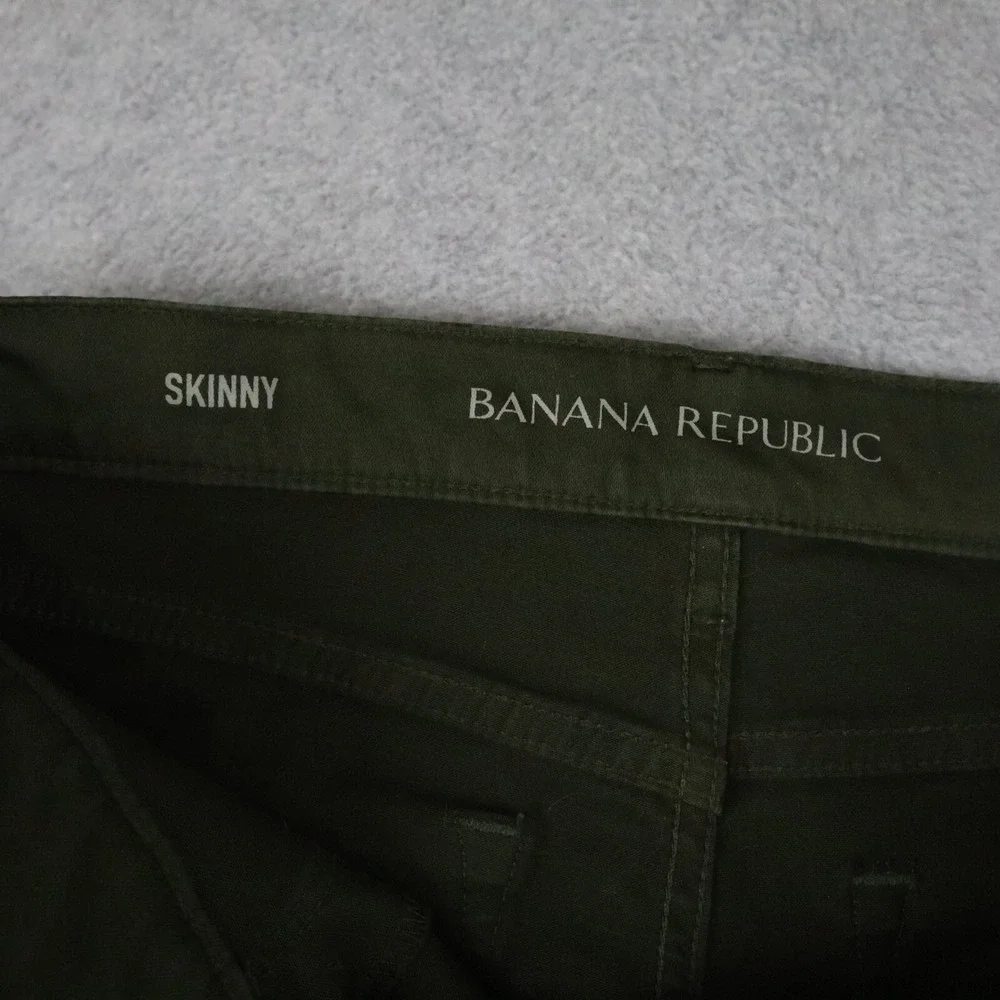 Banana Republic Jeans Mens 28 Skinny Faux Leather 5-Pocket‎ Stretch Flex Green